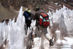 Treinando o uso dos crampoms - Aconcágua